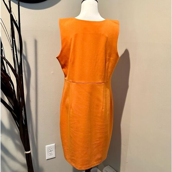 Chadwicks Collection Rust Sleeveless Bead Embellished Zip Sheath Dress Size 14P - Picture 3 of 6